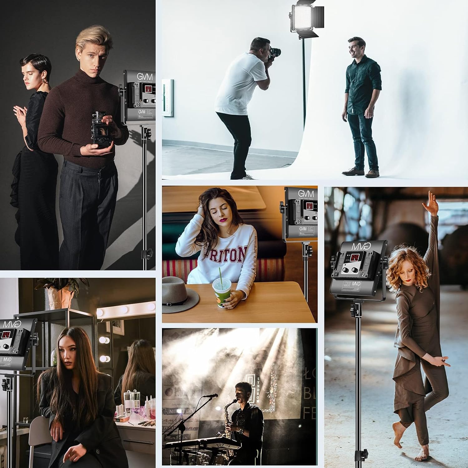 GVM 2 Pack LED Video Lighting Kits with APP Control, Bi-Color Variable 2300K~6800K with Digital Display Brightness of 10~100% for Video Photography, CRI97+ TLCI97 Led Video Light Panel +Barndoor - Image 7