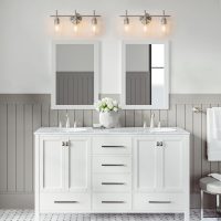 3-Light Bathroom Light Fixtures, Brushed Nickel Vanity Light, Bathroom Wall Lamp for Mirror Kitchen Bedroom Hallway Living Room Hallway - Image 7