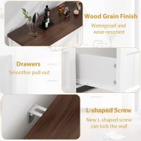 8 Drawer Dresser for Bedroom with Deep Drawers, Large Wooden Double Farmhouse Dresser Chest of Drawers for Living Room, Hallway, Entrywa — White & Brown - Image 6
