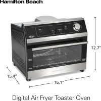 Hamilton Beach Digital Air Fryer Toaster Oven Combo, 10 Ways to Cook, 4 Preset Functions, Stay On & 1800 Watts, LED Capacitive-Touch Controls, 2 Rack Positions, Fits 12” Pizza, Black & Stainless Steel - Image 7