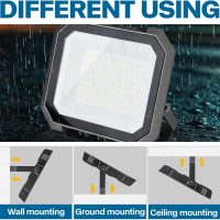 2 Pack LED Flood Lights Outdoor, 100W 10000LM Super Bright Floodlight Outside Work Light with 5.9FT Plug, IP65 Waterproof 6000K Outdoor LED Flood Light for Garage, Yard, Lawn, Garden - Image 5