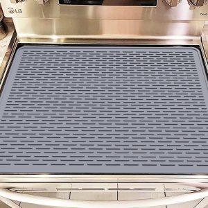 Silicone Stove Top Cover and Mat for Ceramics, 27.75"x19.75" - Multipurpose, Gray
