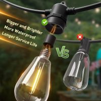 addlon 100FT LED Outdoor String Lights, Remote Dimmable Patio Lights with Timer & 3 Lighting Modes, 32 Shatterproof Edison Bulbs, Waterproof Connectable String Lights for Outside Backyard Porch Party - Image 6