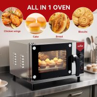 CROSSON 23L Quarter-Size Convection Oven,3-Tier Commercial Toaster oven w/Front Glass Door,3 set of Wire Racks,120 Minutes Timer and Interior Light, 120V/1600W Countertop Conventional Oven - Image 2