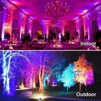 MELPO Led Flood Light 500W Equivalent, RGBW Led Outdoor Lights Colored Floodlight with Remote,50W,5000ML 2700K,120 Colors, Timing, Dimmable, Custom Modes, Landscape Lighting (4 Pack) - Image 3