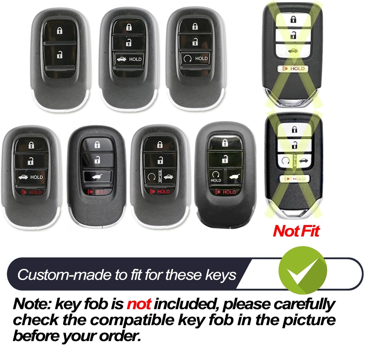 MECHCOS Compatible with 2024 2023 2022 Honda Civic CR-V Accord HR-V Pilot Purple TPU Key Fob Cover Case Remote Holder Skin Protector Keyless Entry Sleeve Accessories - Image 2