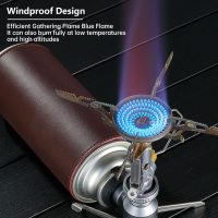 CAMPINGMOON Canister Top Stove Portable Compact Foldable w/Micro Regulator w/4Flex w/igniter XD-2F (Silver) - Image 4