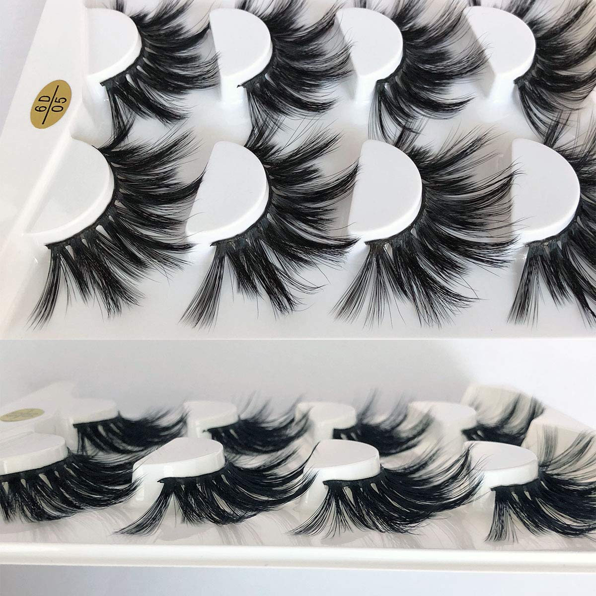 MIKIWI 25mm Lashes, Dramatic 6D Faux Mink Lashes, Fluffy Volume Eyelashes, Thick Crossed Lashes, Long Faux 25mm Mink Lashes (6D4-05) - Image 4