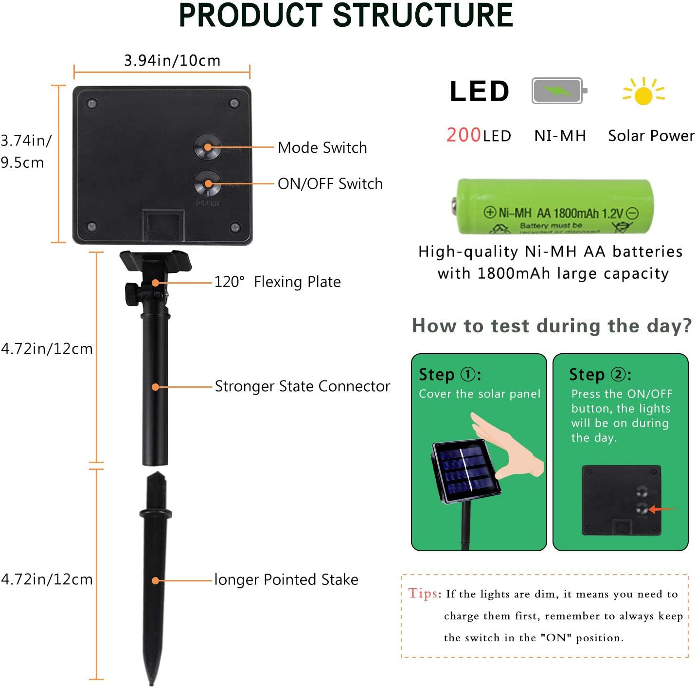 Extra-Long 144FT Solar String Lights for Outside, 2 Pack 400LED Solar Christmas Lights Outdoor, Waterproof Copper Wire with 8 Modes Twinkle Fairy Lights for Tree Garden Party Xmas Decor (Warm White) - Image 7