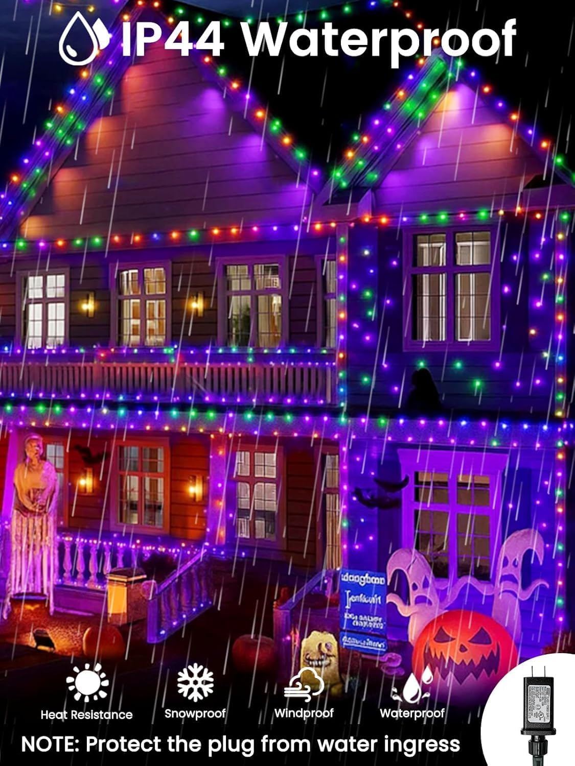 240LED Smart Color Changing Halloween Lights App Controlled, 95FT Waterproof RGB Xmas String Light Music Sync Multiple Modes, Christmas Lights with Remote & Timer Indoor Outdoor Halloween Decorations - Image 4