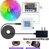 AILBTON Led Strip Lights,60ft Music Sync Color Changing, Built-in Mic,Bluetooth App Control LED Tape Lights with Remote,5050 RGB Rope Light Strips - Image 5