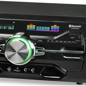 Technical Pro 4000 Watts Professional Bluetooth Home Audio Receiver w/Built-in DVD Player, Dual 1/4'' Mic and USB SD Inputs, Volume and Echo Controls, Remote Included, for Karaoke, Parties and More