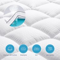 MASVIS King Size Dual Layer 4 Inch Memory Foam Mattress Topper, 2 Inch Gel Memory Foam and 2 Inch Cooling Pillow Top Mattress Pad Cover for Back Pain, Medium Support - Image 5