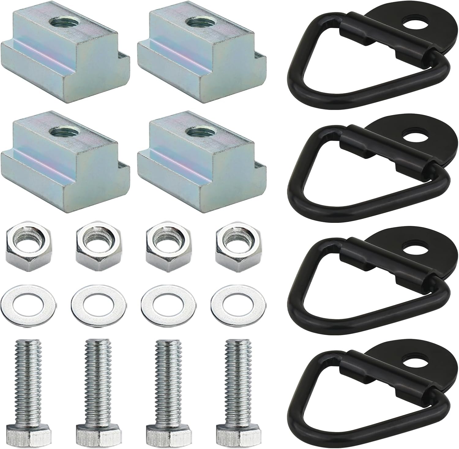 APPERFiT Bed Accessories T Slot Nuts V Rings Tie Down Bed Cleats for Truck Cargo Deck Rail (4pack) Compatible with Toyota Tacoma & Tundra - Image 3