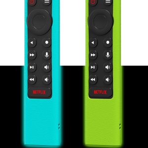 (Pack of 2-Glow) Shockproof Case Compatible for NVIDIA Shield Android TV Pro 4K HDR Streaming Media Player,Skin Holder for NVIDIA Shield Remote Controller(Green and Blue)