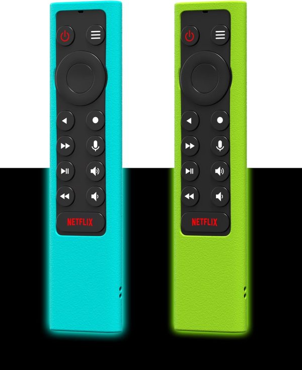 (Pack of 2-Glow) Shockproof Case Compatible for NVIDIA Shield Android TV Pro 4K HDR Streaming Media Player,Skin Holder for NVIDIA Shield Remote Controller(Green and Blue)