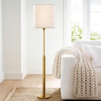 White Linen Tall Drum Lampshade, 11" Top x 11" Bottom x 12" High Lamp Shade, Lamp Shade Replacement for Table and Floor Lamps, Pendant Light，Handcrafted Lampshade，Easy Assembly - Image 4