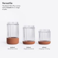 The Beast Mini Blender Plus | Mini Countertop Kitchen Blender | Blend Smoothies and Shakes, Dressings, Sauces, Dips | Extra Vessels, Straw Cap and Straws Included | 600W (Terra) - Image 3