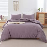 ROSGONIA Dusty Purple Comforter Set Queen, 3pcs (1 Boho Comforter & 2 Pillowcases) All Season Bedding Lightweight Bedspread Blanket Quilt Bed - Image 3