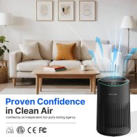 Air Purifiers for Bedroom Home with Sleep Mode for Smoke Pet Dander Odors, Small Air Purifier with Fragrance Sponge, Blue Ambient Light, 23dB Quiet, 2 Pack Black - Image 3