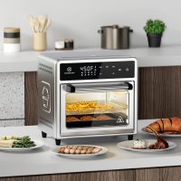 Air Fryer Toaster Oven Combo,10-in-1 12.6QT Compact Countertop Oven,9 Touch Screen Presets & 1 DIY Function,Easy Digital Controls,4 Accessories Included,Stainless Steel,Kitchen Elite - Image 4