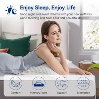 Amazon Basics Memory Foam Mattress, Medium Firm, 12 Inch, King, White/Grey, 80" L x 76" W x 12" Th - Image 6