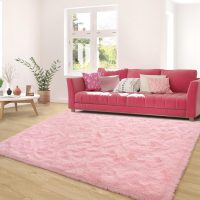 Ultra Soft Pink Rugs for Bedroom 4x6 Feet, Fluffy Shag Area Rugs for Living Room, Large Comfy Furry Rug for Girls Kids Baby Room Decor, Non Slip Nursery Modern Indoor Fuzzy Floor Carpet - Image 7