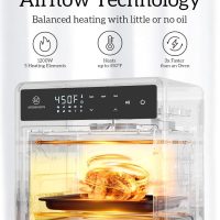 Air Fryer Toaster Oven Combo,10-in-1 12.6QT Compact Countertop Oven,9 Touch Screen Presets & 1 DIY Function,Easy Digital Controls,4 Accessories Included,Stainless Steel,Kitchen Elite - Image 3