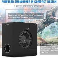 BESTISAN Powered Subwoofer, 6.5'' Side Firing Home Audio Sub, Deep Bass Response Subwoofers, Easy Setup with Home Theater Systems, TV, Speakers, RCA, LFE, AUX Input, High-Level Speaker Input & Output - Image 2