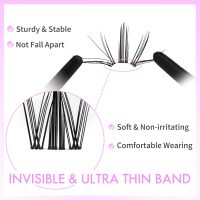 VEYESBEAUTY Lash Clusters Eyelash Extensions Thin & Invisible Band DIY Individual False Eyelashes Newbie's Five-Second Series Wispy Lash Tray for Self-application, Manga Lashes 8-18mm Mixed Length - Image 4