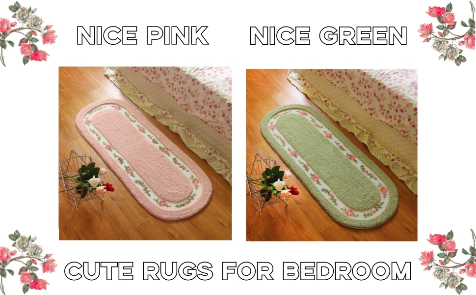 Beautiful Rose Flower Area Rugs for Living Room Bedroom Bathroom Kitchen