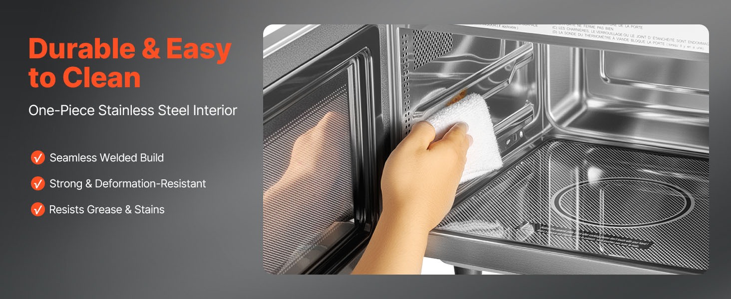 stainless steel microwave countertop