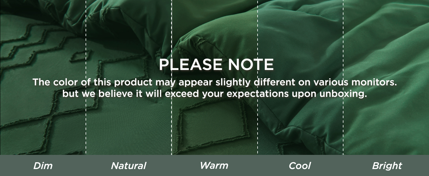 Dark Emerald Green Boho Comforter Set