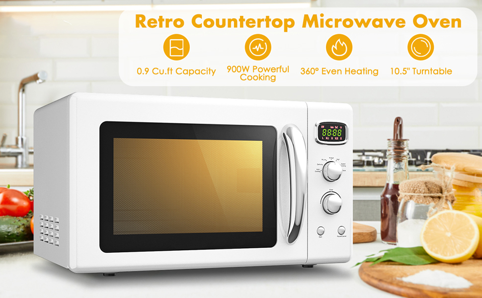 retro contertop microwave oven