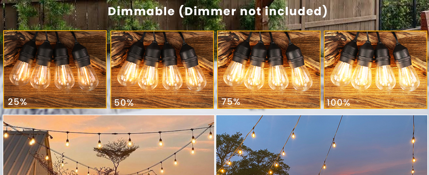 outdoor string lights waterproof