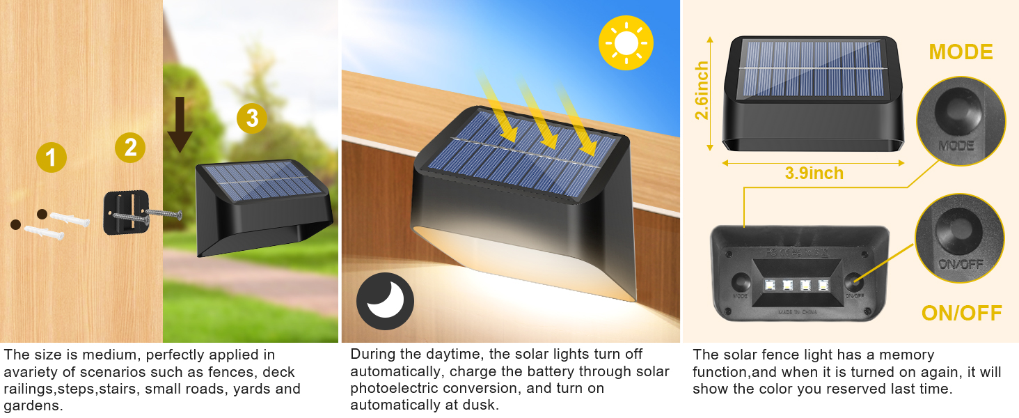 solar fence light