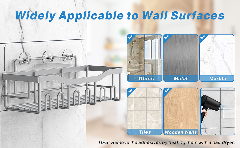 Bathroom Shower Shelf for Inside Shower,Widely Applicable to Most Wall Surfaces