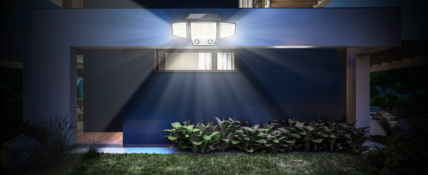 Solar Motion Lights Outdoor Waterproof - 3000LM 3 Modes Solar Security Lights Motion Outdoor