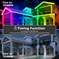300FT Permanent Outdoor RGB Lights - IP67 Waterproof with Smart App Control Remote, DIY Scene Modes, Music Synchronization, Eaves Light for Garden Decor, Deck, Christmas, Party, Party, Halloween,Roof - Image 5