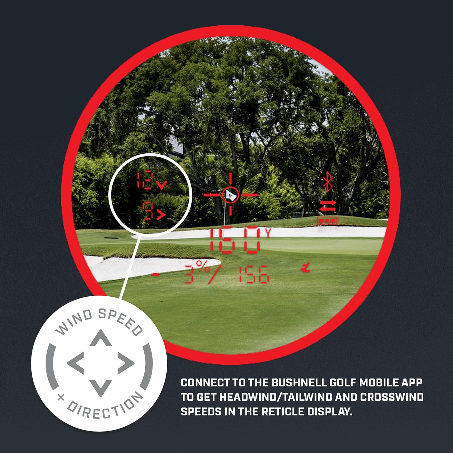 Bushnell Pro X3+ Golf Rangefinder with Wind Speed and Direction,1300 Yard Range,7X Magnification, Pin Locking with Visual Jolt - Image 6