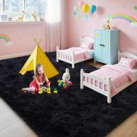 Black Rugs for Living Room, 6x9 Feet Large Fluffy Area Rugs for Bedroom, Soft Carpet Shag Kids Room Rug, Non-Slip Fuzzy Rugs Indoor (6ft x 9ft, Black) - Image 7