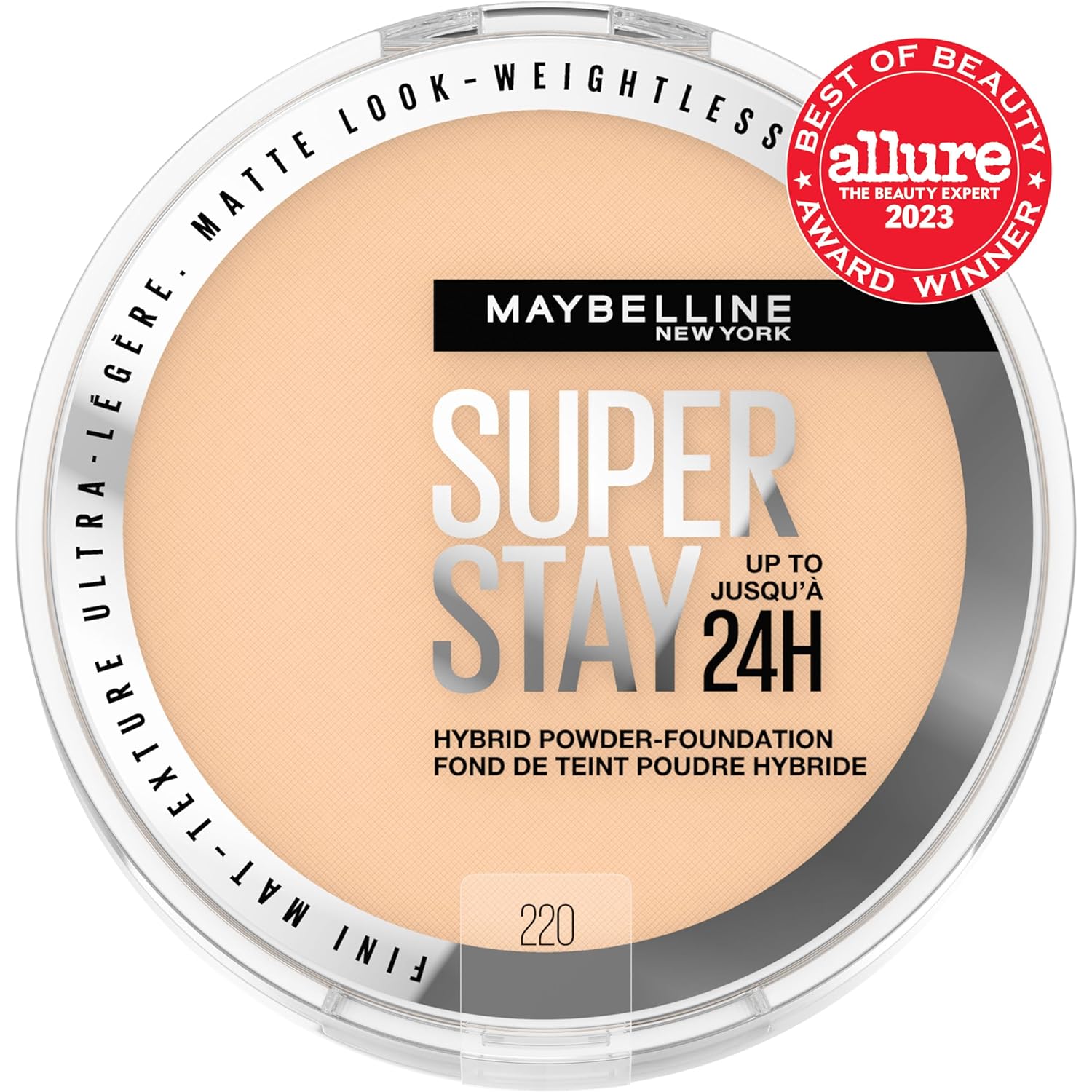 Maybelline Super Stay Up to 24HR Hybrid Powder-Foundation, Medium-to-Full Coverage Makeup, Matte Finish, 220, 1 Count - Image 2