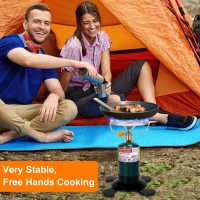 Camping Stove Propane Burner, Portable Camp Stove with Foldable Gas Tank Base, Adjustable Flame Backpacking Cooker for Camping, Small Single Burner Propane Stoves Kit for Hiking Tent Outdoor Cooking - Image 7