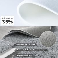 HQAYW 4x6 Fluffy Grey Area Rugs for Living Room Bedroom, Ultra Soft Plush Shaggy Bedside Rug, Non-Slip and Machine Washable Carpet for Kids Girls and Boys, Dorms, Nursery Rooms, Home Decor - Image 2