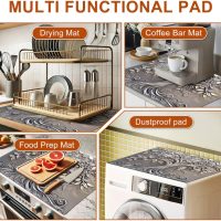 Stove Top Cover 28 x 20 inches Silver Tree of Life Stove Top Covers Pad Glass Flat Top Stove Mat for Kitchen Counter Fit Under Coffee Maker Pot Water Absorbent Mat Diatomite - Image 2