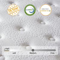 Queen Mattress, 14 Inch Hybrid Mattress in a Box, Memory Foam and Individual Pocket Springs, Fiberglass Free, Soft and Breathable, Medium Firm Feel - Image 4