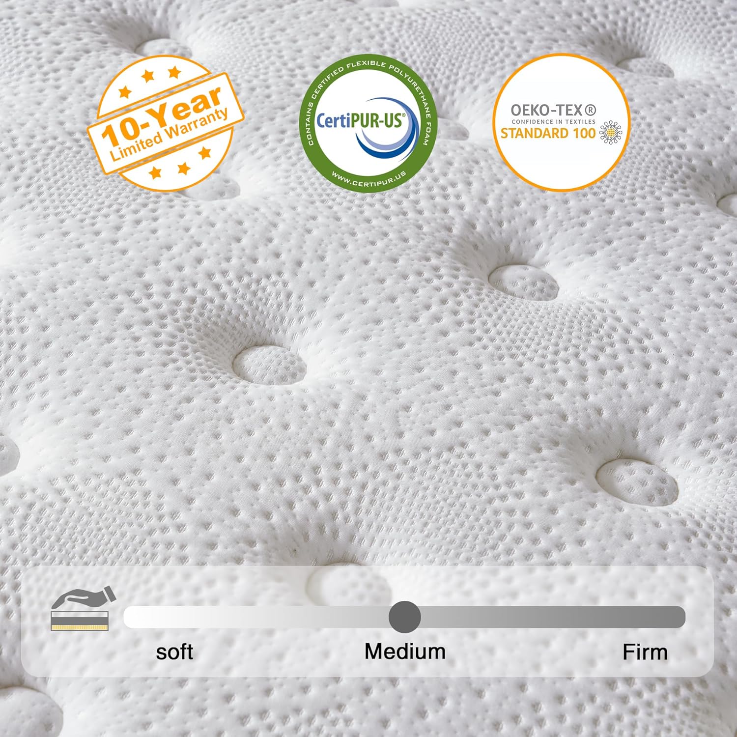 Queen Mattress, 14 Inch Hybrid Mattress in a Box, Memory Foam and Individual Pocket Springs, Fiberglass Free, Soft and Breathable, Medium Firm Feel - Image 4