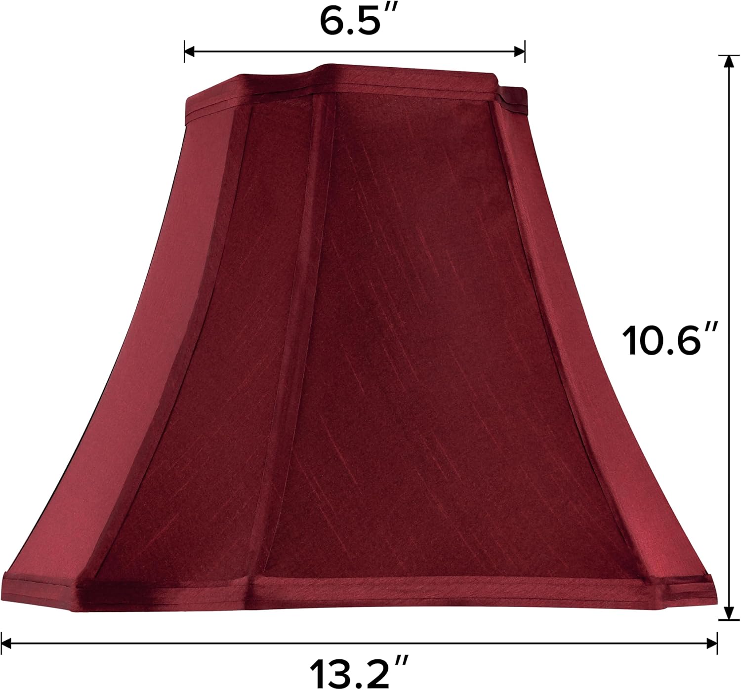 GO&SO 13.2" Medium Burgundy Lampshades Red,Square Cut Corner Lamp Shades for Floor and Table Lamps, 6.5x13.2x10.6", Burgundy, Natural Lampshade Replacement, Easy Assembly Required (Set of 2) - Image 3
