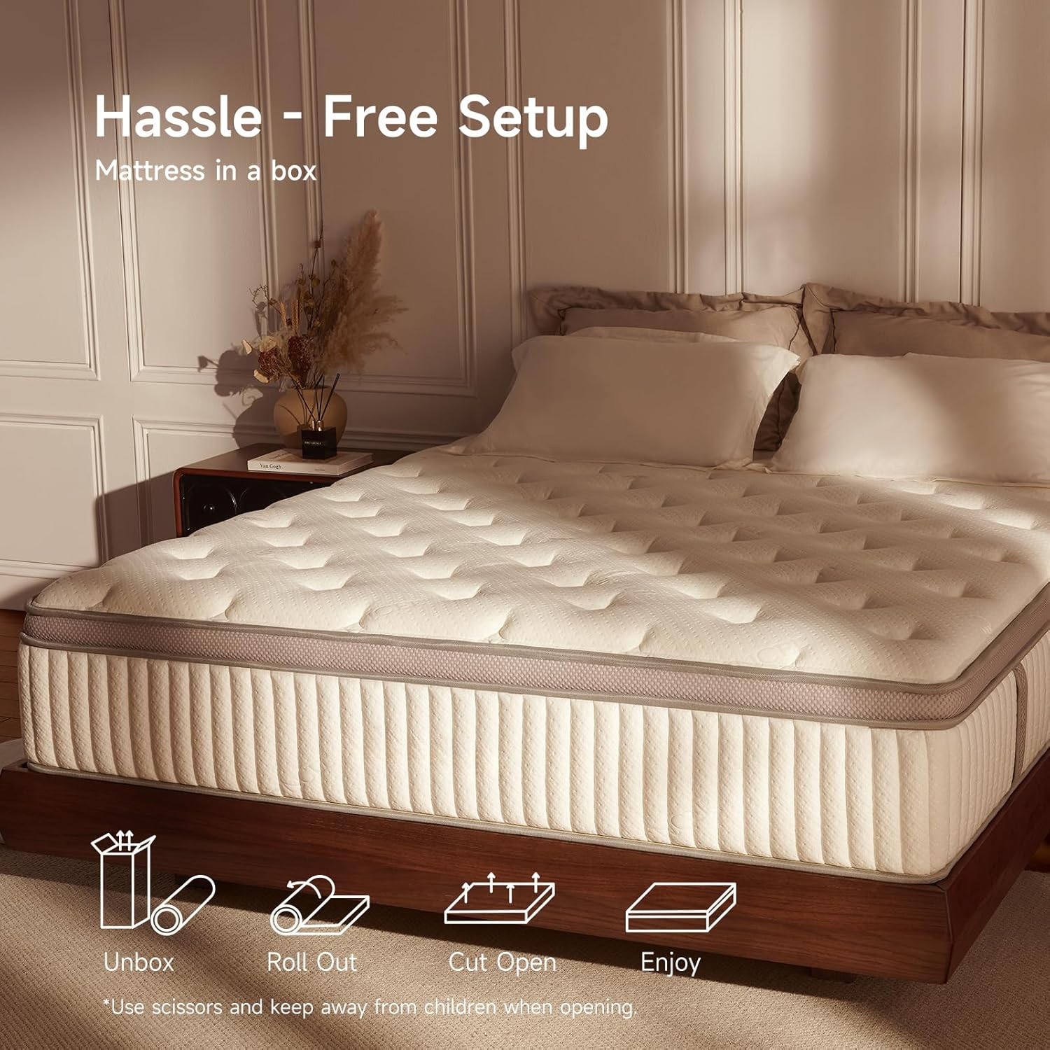 Queen Mattress, 12 inch Queen Size Cool Memory Foam Mattresses for Pressure Relief, Medium Firm Hybrid Mattress in a Box, CertiPUR-US Certified - Image 6