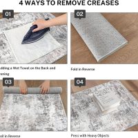 Modern Abstract Runner Rug 2x6, Beige Grey Washable Kitchen Runner Non-Slip Soft Hallway Rug Runner Thin Print Faux Wool Carpet for Entryway Bedroom Laundry Room Indoor Home Decor - Image 3